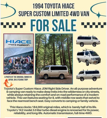 1994 Toyota HiAce JDM car for sale — photo 8 of 9
