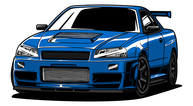 Bay Blue Nissan GT-R (R34)