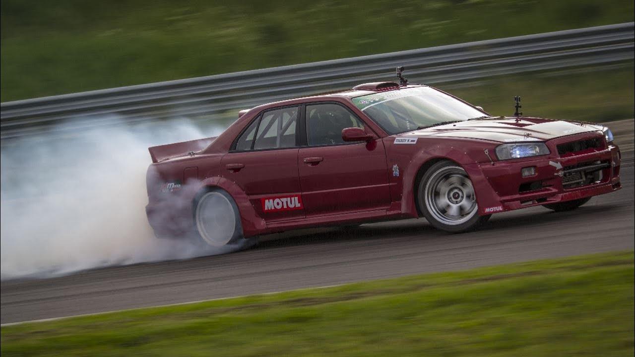 Red Nissan Skyline Sedan