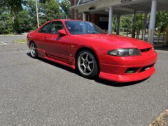 JDM 1995 Nissan Skyline R33 GTS25T Type M Coupe RB25det 5 Speed Active Red Upgraded Turbo Aero Front Mount Intercooler and more for sale