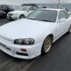 JDM 1998 Nissan Skyline R34 GTT 25GT Turbo RB25det 5 Speed QM1 Cloud White 1 OWNER Aftermarket Exhaust and 17" Wheels for sale